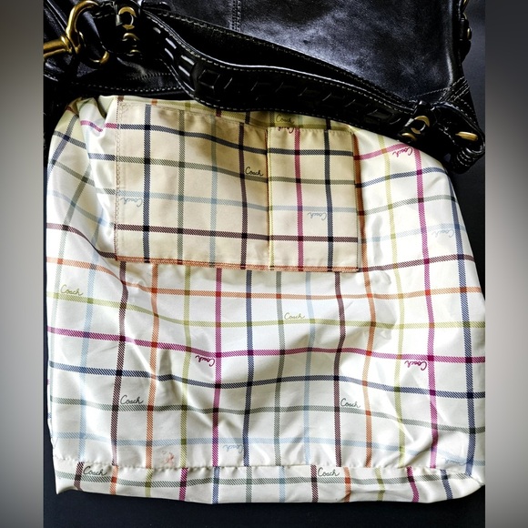 Vintage COACH Legacy Bleecker Felicia Anniversary Tattersall Leather 11424 Black - Picture 9 of 11